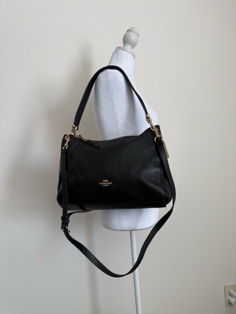 Coach Black Pebbled Leather MIA Shoulder Bag with Gold Hardware - Picture 8 of 8